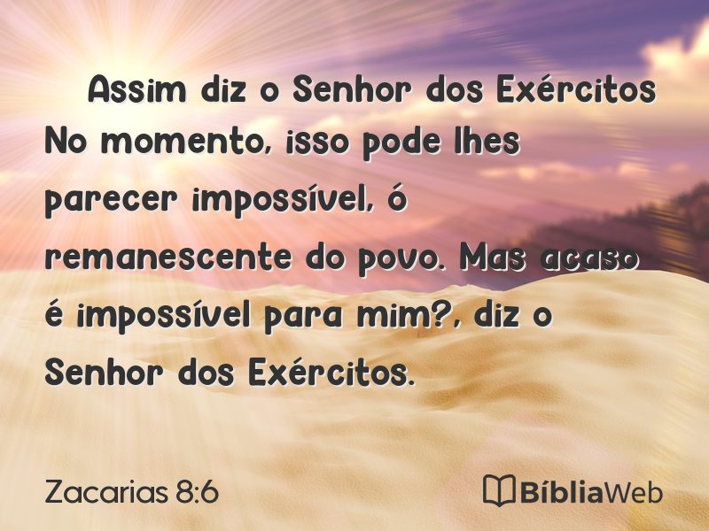 Zacarias 8:6 em imagem para compartilhar