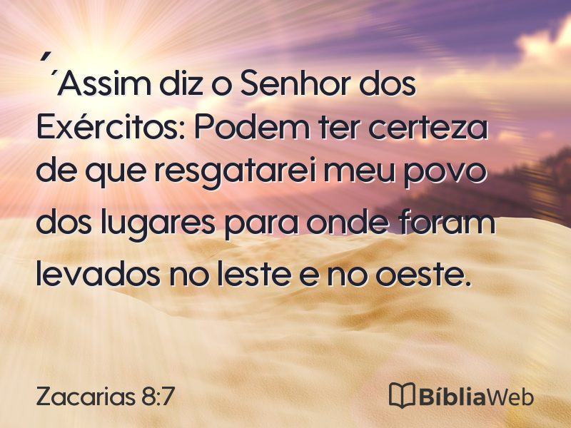 Zacarias 8:7 em imagem para compartilhar