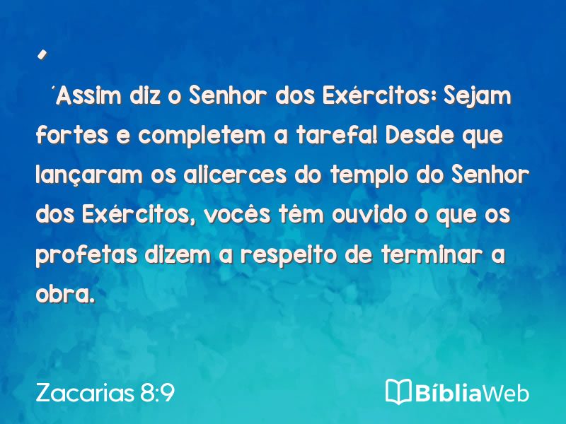 Zacarias 8:9 em imagem para compartilhar