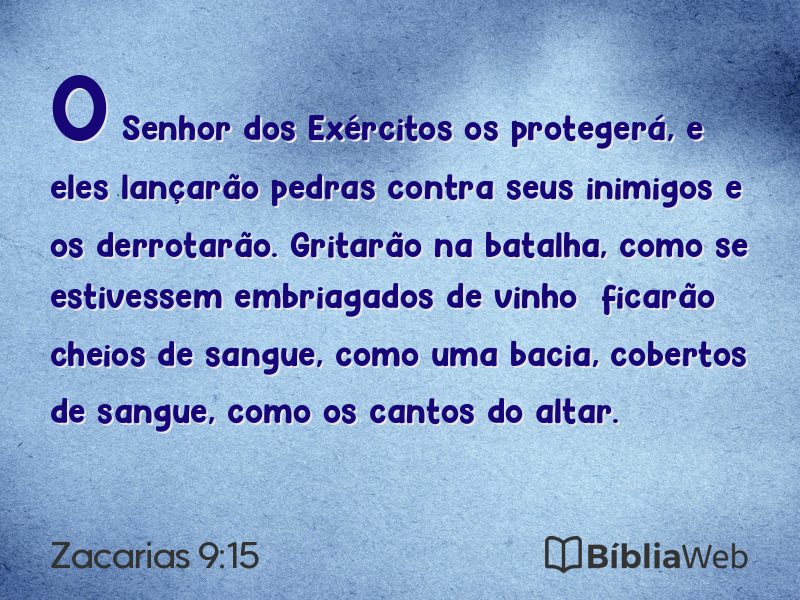 Zacarias 9:15 em imagem para compartilhar