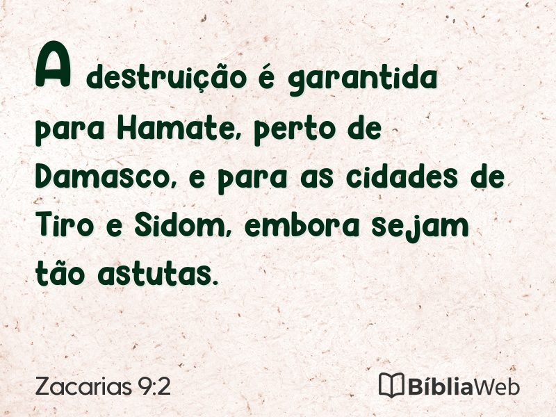 Zacarias 9:2 em imagem para compartilhar