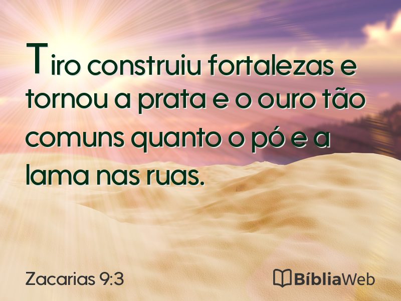 Zacarias 9:3 em imagem para compartilhar