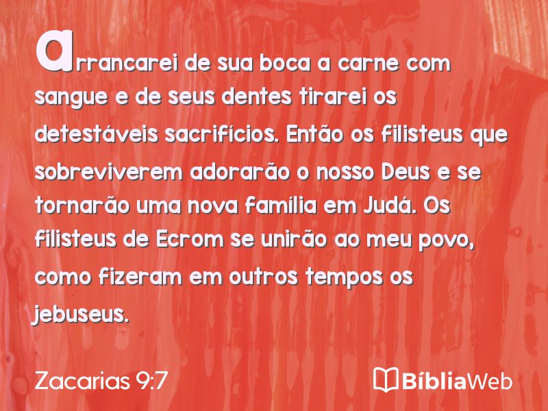 Zacarias 9:7 em imagem para compartilhar