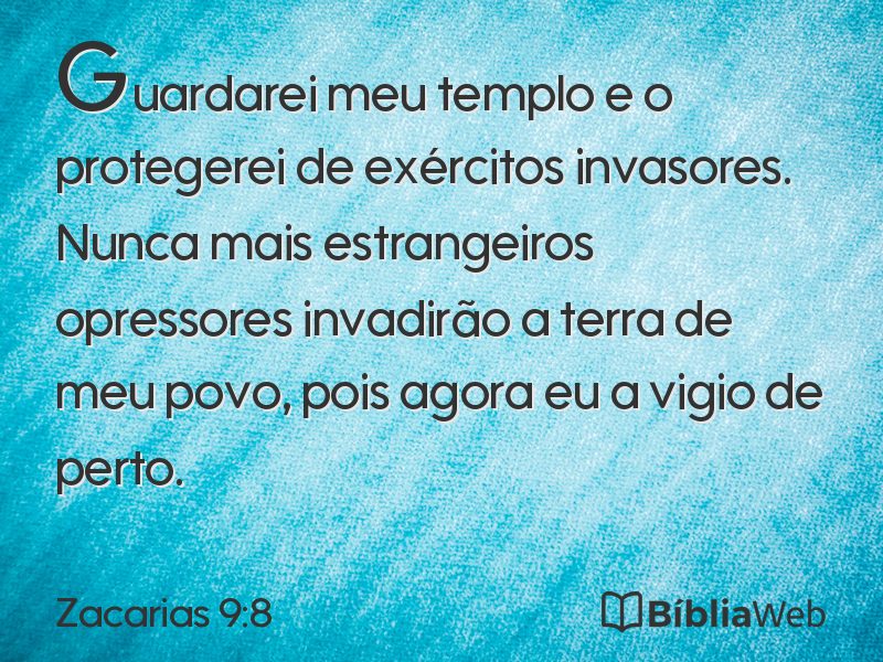 Zacarias 9:8 em imagem para compartilhar